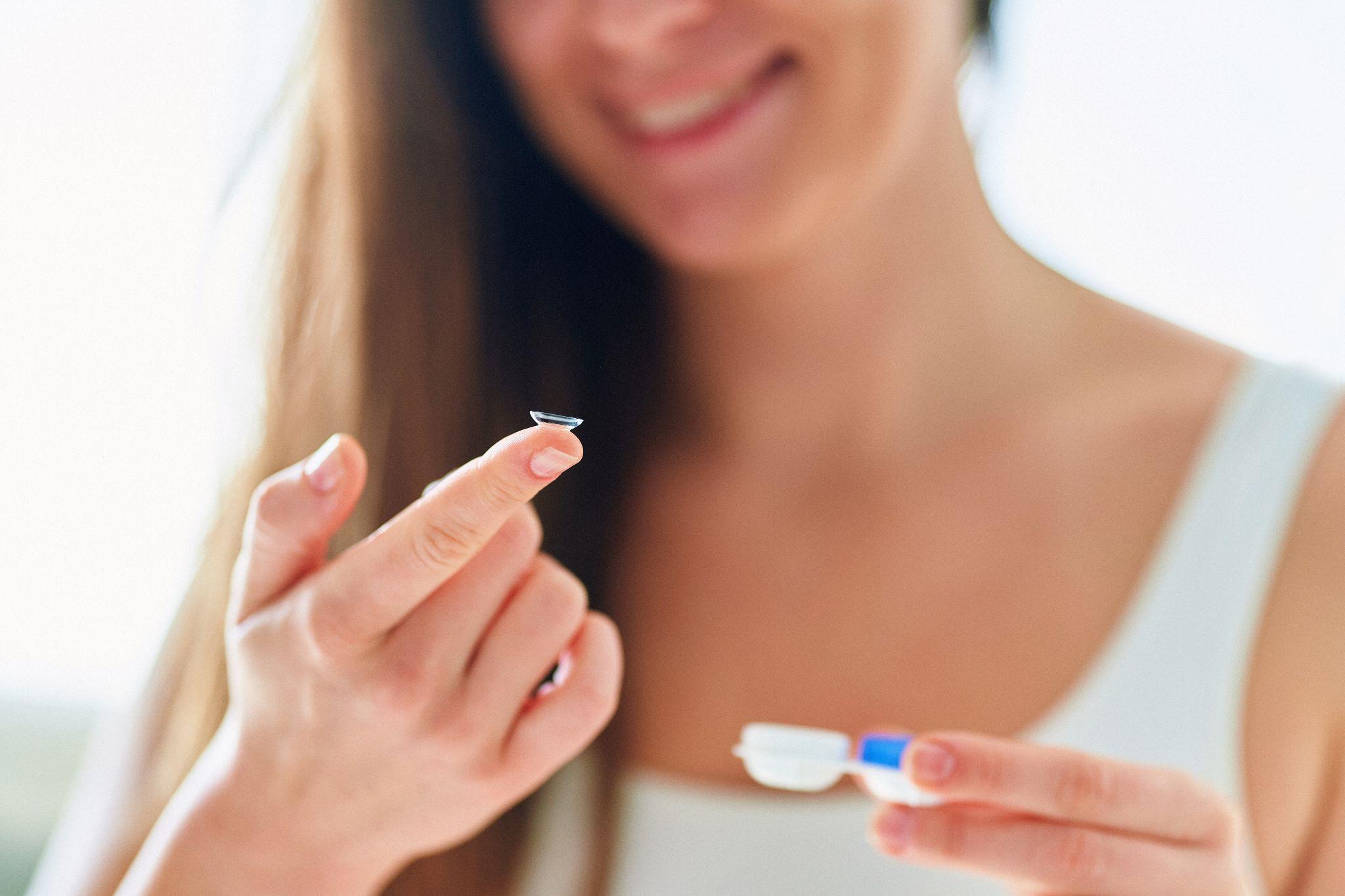 a close up of contact lens